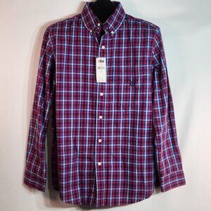NWT CHAPS Red & Blue Plaid Long Sleeve Button Up Shirt – Size M